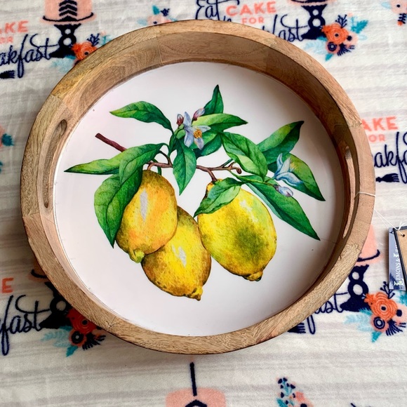 Other - 🥭 Wooden Mango Enamel Serving Tray 🥭